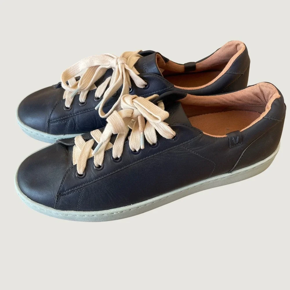 Vionic Pro Shoes Womens 10 Navy Blue Leather Mable Athletic Casual Comfort